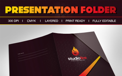 Responsivt StudioFire Creative Presentation Folder With Pocket Design Template - Corporate identity-mall #67663