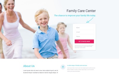 Rodzina - nowoczesna opieka medyczna zgodna z szablonem strony docelowej Novi Builder