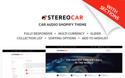 Stereocar - тема интернет-магазина эффективных автомобильных запчастей и аксессуаров
