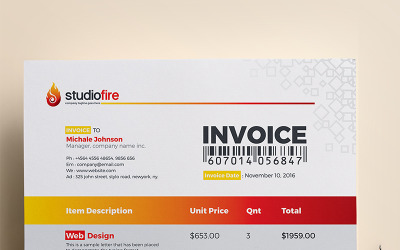 StudioFire Clean Invoice - - Huisstijlsjabloon