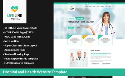 Vorlage für die Website von Life Line Hospital und Health