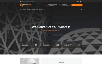 Brickmols - Reszponzív Építőipari és Építészeti Vállalat WordPress téma