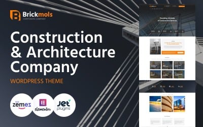 Brickmols - тема WordPress, що відповідає будівельній та архітектурній компанії