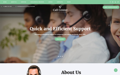 "Call Center - Responsive Call Center Multipage HTML" - адаптивний Шаблон сайту №67773