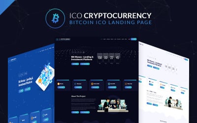 ICO Cryptocurrency Bitcoin Landing Page Template