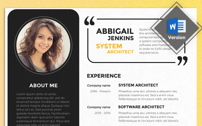 Lebenslauf-Vorlage namens "Abbigail Jenkins - System Architect" #67792