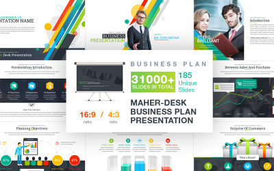Maher - Schreibtisch Businessplan PowerPoint-Vorlage