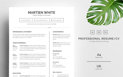 Martien White - Modèle de CV professionnel