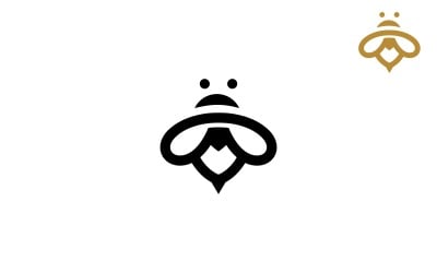Plantilla de logotipo de abeja minimalista