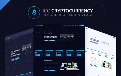 Reszponzív ICO Cryptocurrency Bitcoin Landing Page Template Nyítóoldal sablon 67700