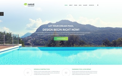 Wave - Díszes úszómedence mérnöki vállalat Joomla sablon