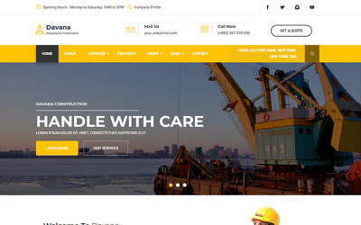 Website Vorlage namens "Davana - Responsive Industrial Business Html" #67725