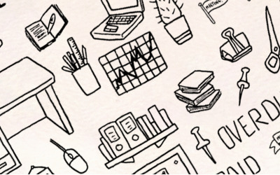 123 Office and Business Work Vector Drawings Illustration 67884