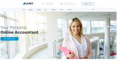 Responsivt Cost - Accountant Multipage HTML5 Hemsidemall #67881