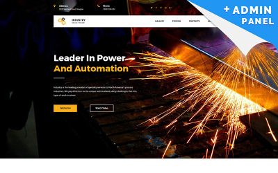 Endüstriyel Şirket MotoCMS 3 Açılış Sayfası Şablonu