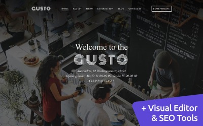 Gusto - Cafe &amp;amp; Restaurant Duyarlı Moto CMS 3 Şablonu