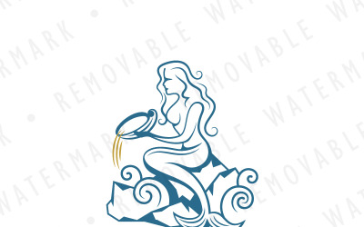 Lilla sjöjungfru logotyp mall