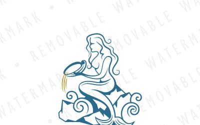 Little Mermaid Logo Template