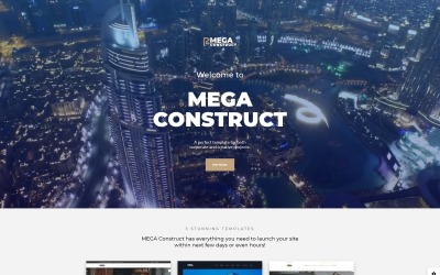 Mega Construct - багатосторінковий шаблон веб-сайту HTML5 будівельної компанії