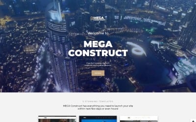 Mega Construct - Modelo de site HTML5 de várias páginas para construtora