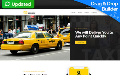 Modelo de página inicial de reserva de táxis e táxis