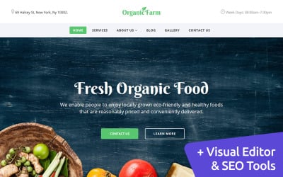 Organic Farm - Food &amp;amp; Drink Moto CMS 3 Template