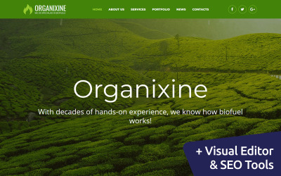 Organixine - Yeşil Enerji Moto CMS 3 Şablonu