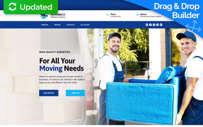Packing and Moving Company MotoCMS 3 Landing Page Template Açılış Sayfası #67965