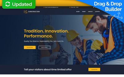 Шаблон посадочной страницы Construction MotoCMS 3