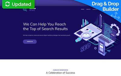 Tema di Landing Page Responsive #67968 "SEO Agency MotoCMS 3"