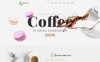Aromacafe - Coffee Shop Moto Cms Html #68016