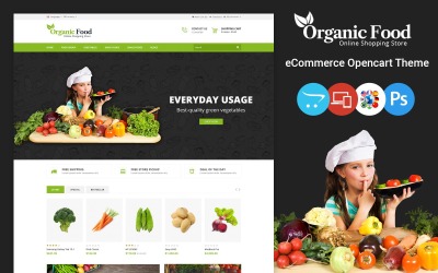 Biologische voedselwinkel OpenCart-sjabloon