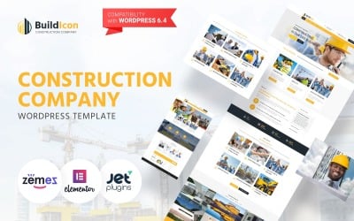 BuildIcon - Tema de WordPress Elementor para empresa de construcción