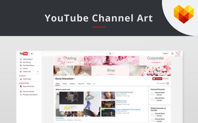 Modelo de capa do YouTube para designer floral para mídia social