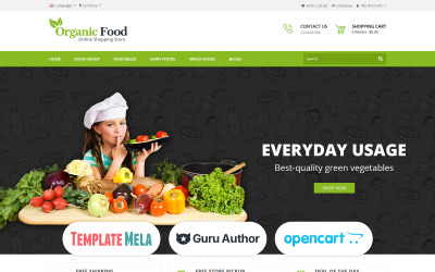 Modelo OpenCart para loja de alimentos orgânicos