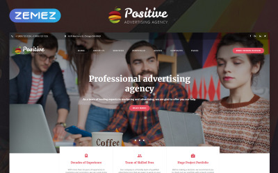Positivt - HTML5-webbplatsmall för reklambyrå