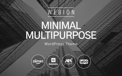 "Webion - Minimal Elementor Multipurpose" - адаптивний WordPress шаблон №68092