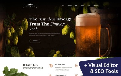 "Brewery Club Premium" Moto CMS 3 Template №68191