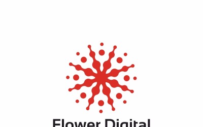 Flower Digital Logo Template