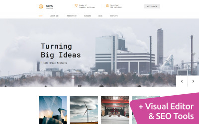Moto CMS 3 Template namens "Alfa Industries - Heavy Industries" #68186