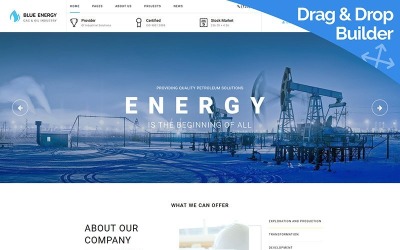 Moto CMS 3 Template namens "Blue Energy - Industrial" #68185