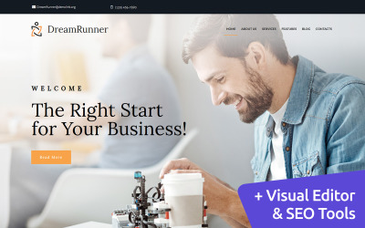 Moto CMS 3 Template namens "DreamRunner - Business Bureau" #68173