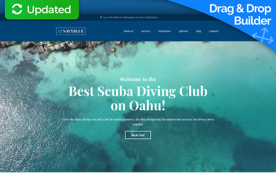 "NavyBlue - Scuba Diving Club" Responsive Moto CMS 3 Template №68180