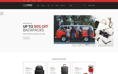One World - Modello OpenCart del negozio di viaggi