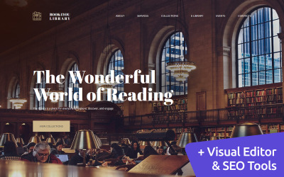 "Public Library Premium" Responsive Moto CMS 3 Template №68194