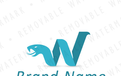 W Soyut Yılan Logo Şablonu