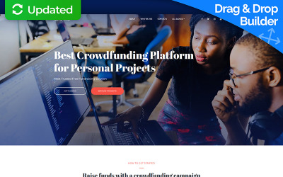 Crowdfunding Platform MotoCMS 3 Šablona vstupní stránky