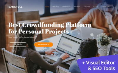 Crowdfunding Platforms Premium Moto CMS 3 Şablonu