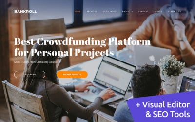 Crowdfunding-plattformar Premium Moto CMS 3-mall