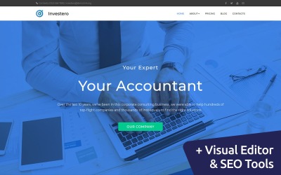 Investero - Sjabloon voor accountant-expert Moto CMS 3